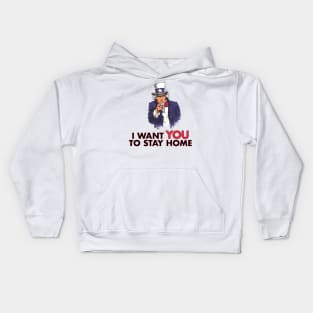 Uncle Sam "I Want You to Stay Home" Design/Graphic Kids Hoodie